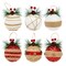 6 Pack Rustic Christmas Ornaments, Xmas Tree Decorations for Holiday Home Décor